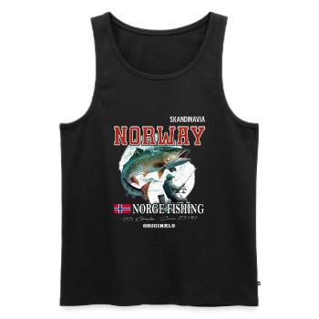 Norway fishing Norway Flag - Männer Premium Bio Tank Top - Schwarz - Vorne - AI Model Male 178 light (178cm)