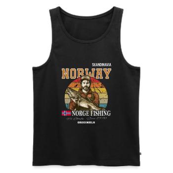 Norway fishing Norway Flag - Männer Premium Bio Tank Top - Schwarz - Vorne - AI Model Male 178 light (178cm)