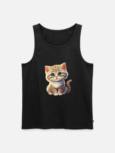 Cat Kitten Gift - Men's Premium Organic Tank Top - black
