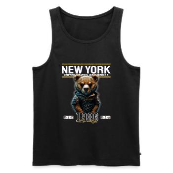 New York - Männer Premium Bio Tank Top - Schwarz - Vorne - Michal (187cm)