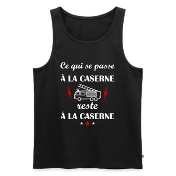 Ce qui se passe à la caserne, fête des pères - Débardeur bio Premium Homme - noir - Devant - Michal (187cm)