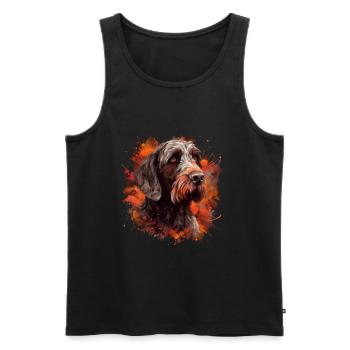 Deutsch-Drahthaar - Männer Premium Bio Tank Top - Schwarz - Vorne - AI Model Male 178 light (178cm)