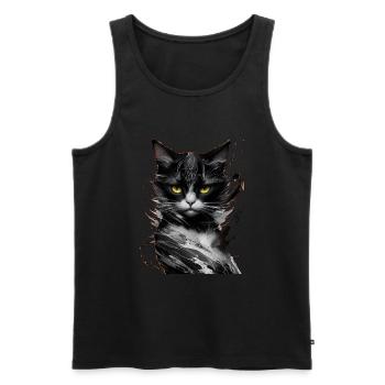 Cat Pet - Men's Premium Organic Tank Top - black - Front - AI Model Male 178 light (178cm)