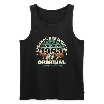 40 years old - legend born in 1983 - Men's Premium Organic Tank Top - black - Front - Michal (187cm)