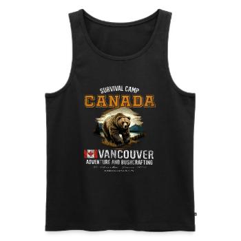 Survival Canada Gift - Men's Premium Organic Tank Top - black - Front - AI Model Male 178 light (178cm)