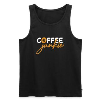Coffee Junkie - Men's Premium Organic Tank Top - black - Front - AI Model Male 178 light (178cm)