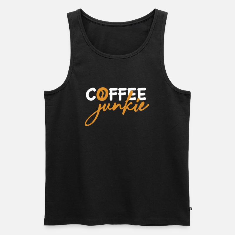 Coffee Junkie - Männer Premium Bio Tank Top - Schwarz