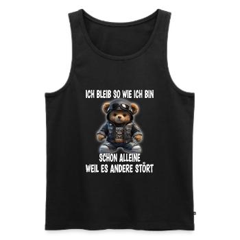 Sarcasm Bear Funny Saying Gift - Men's Premium Organic Tank Top - black - Front - Michal (187cm)