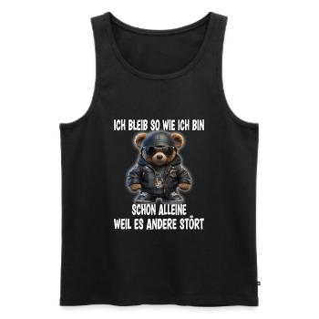 Irony Bear Sarcasm Gift - Men's Premium Organic Tank Top - black - Front - Michal (187cm)
