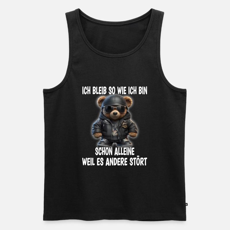 Ironie Bär Sarkasmus Geschenk - Männer Premium Bio Tank Top - Schwarz
