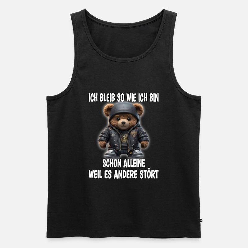 Sarkasmus Bär Slogan Geschenk - Männer Premium Bio Tank Top - Schwarz
