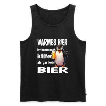 Warmes Bier Ist Immernoch Kälter Als Gar Kein Bier - Männer Premium Bio Tank Top - Schwarz - Vorne - AI Model Male 178 light (178cm)