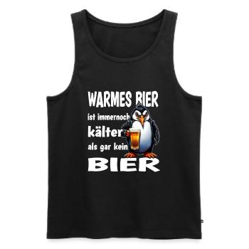 Warmes Bier Ist Immernoch Kälter Als Gar Kein Bier - Männer Premium Bio Tank Top - Schwarz - Vorne - AI Model Male 178 light (178cm)