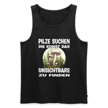 Mushrooms seek the art of finding the invisible - Men's Premium Organic Tank Top - black - Front - Michal (187cm)