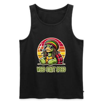 Weed Au lieu De La Vitesse Drôle De Tortue - Débardeur bio Premium Homme - noir - Devant - Michal (187cm)