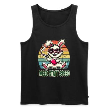 Weed instead of speed funny bunny with heart - Men's Premium Organic Tank Top - black - Front - Michal (187cm)