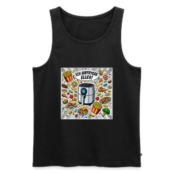 Je fais tout airfryer ! Illustration de cuisine amusante - Débardeur bio Premium Homme - noir - Devant - AI Model Male 178 light (178cm)