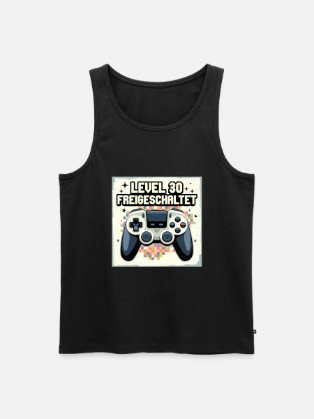 Level 30 Unlocked Gamer Controller - Men's Premium Organic Tank Top - black