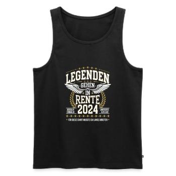 Les légendes prendront leur retraite en 2024 - Débardeur bio Premium Homme - noir - Devant - Michal (187cm)