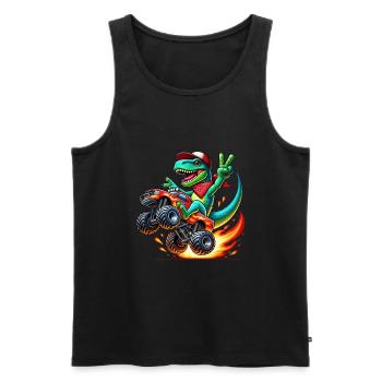 Abenteuerlustiger Dinosaurier Auf Monstertruck - Männer Premium Bio Tank Top - Schwarz - Vorne - Michal (187cm)