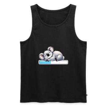 Cute sleeping koala with loading bar - Men's Premium Organic Tank Top - black - Front - AI Model Male 178 light (178cm)