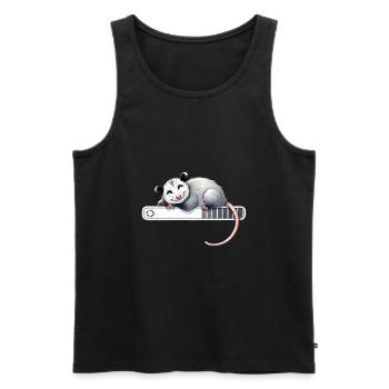 Entspannter Opossum Schlaf Modus - Männer Premium Bio Tank Top - Schwarz - Vorne - AI Model Male 178 light (178cm)