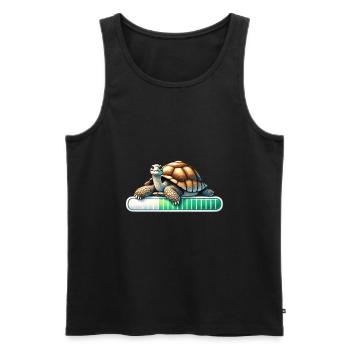Langsame Fortschritte Schildkröte Illustration - Männer Premium Bio Tank Top - Schwarz - Vorne - AI Model Male 178 light (178cm)