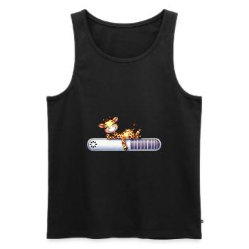 Girafe mignonne se relaxant sur la poutre de chargement - Débardeur bio Premium Homme - noir - Devant - AI Model Male 178 light (178cm)