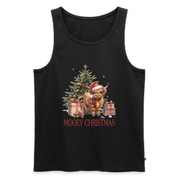 Mooey Christmas Mit Weihnachtsbaum und Geschenken - Männer Premium Bio Tank Top - Schwarz - Vorne - Michal (187cm)