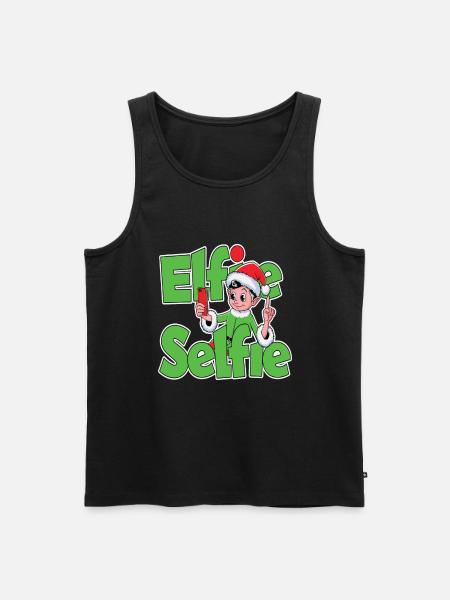 Elfie Selfie Funny Christmas Elf - Men's Premium Organic Tank Top - black