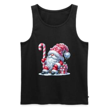 Gemütlicher Weihnachtsmann Mit Zuckerstange Und - Männer Premium Bio Tank Top - Schwarz - Vorne - AI Model Male 178 light (178cm)