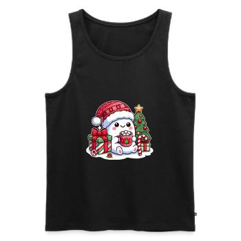 Fantôme dans la fièvre de Noël - Débardeur bio Premium Homme - noir - Devant - Michal (187cm)
