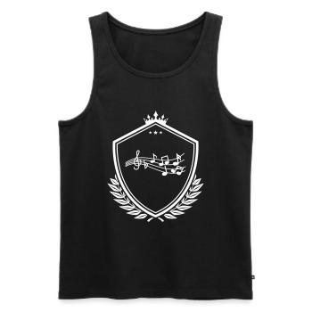 Partitions Armoiries - Débardeur bio Premium Homme - noir - Devant - Michal (187cm)