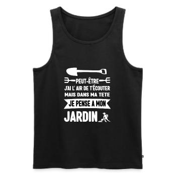 Drôle Jardinier Citation Jardinage Cool Jardinier - Débardeur bio Premium Homme - noir - Devant - Michal (187cm)