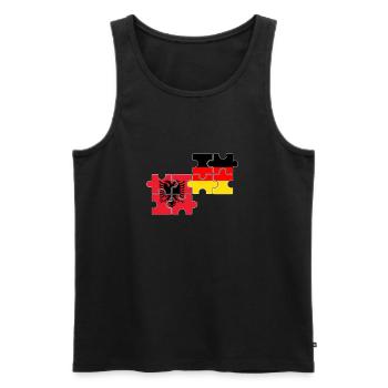 Albanien Deutschland Flagge Deutsch Albaner - Männer Premium Bio Tank Top - Schwarz - Vorne - Michal (187cm)