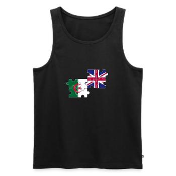 Algeria British flag British Algerian - Men's Premium Organic Tank Top - black - Front - AI Model Male 178 light (178cm)