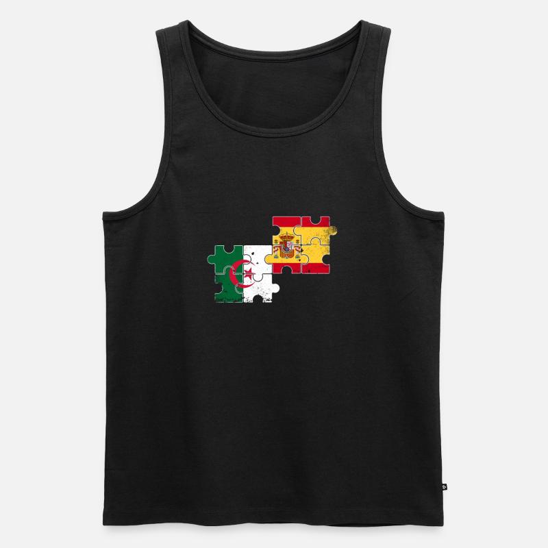 Algerien Spanien Flagge Spanischer Algerier - Männer Premium Bio Tank Top - Schwarz