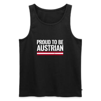 Proud To Be Austrian Austria Austrians - Men's Premium Organic Tank Top - black - Front - AI Model Male 178 light (178cm)
