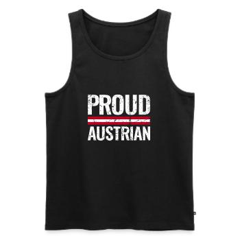 Proud Austrian Austria Flag Austrian - Men's Premium Organic Tank Top - black - Front - AI Model Male 178 light (178cm)