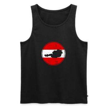 Austria Map Austrian flag - Men's Premium Organic Tank Top - black - Front - Michal (187cm)