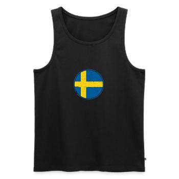 Schweden Schwedische Flagge Stolzer Schwede - Männer Premium Bio Tank Top - Schwarz - Vorne - Michal (187cm)