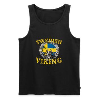 Swedish Viking Schweden Flagge Wikinger Schwede - Männer Premium Bio Tank Top - Schwarz - Vorne - Michal (187cm)