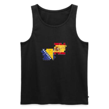 Bosnien Spanien Vintage Flagge Spanisch Bosnier - Männer Premium Bio Tank Top - Schwarz - Vorne - Michal (187cm)