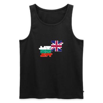 Bulgarien UK Flagge Britisch Bulgarisch - Männer Premium Bio Tank Top - Schwarz - Vorne - Michal (187cm)