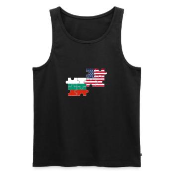 Bulgarie États-Unis Drapeau Américain Bulgare - Débardeur bio Premium Homme - noir - Devant - Michal (187cm)
