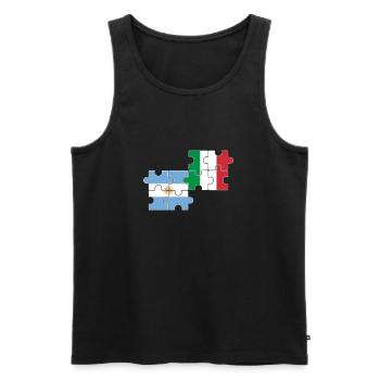 Argentine Italie Drapeau Argentine - Débardeur bio Premium Homme - noir - Devant - Michal (187cm)