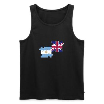 Argentinien UK Flagge Argentinisch - Männer Premium Bio Tank Top - Schwarz - Vorne - AI Model Male 178 light (178cm)
