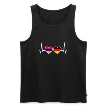 Arménie Allemagne Heartbeat Flag Arméniens - Débardeur bio Premium Homme - noir - Devant - Michal (187cm)
