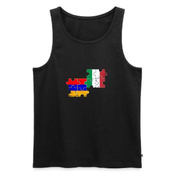 Arménie Italie Drapeau Vintage Arménien - Débardeur bio Premium Homme - noir - Devant - Michal (187cm)