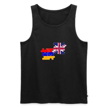 Arménie Drapeau du Royaume-Uni Arménien britannique - Débardeur bio Premium Homme - noir - Devant - Michal (187cm)
